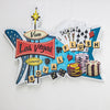 Viva Las Vegas Royal Flush Embossed Metal Sign